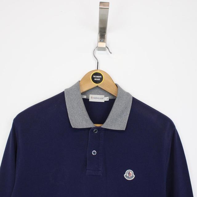 Moncler Maglia Manica Lunga Navy Blue Long Sleeve Polo Shirt