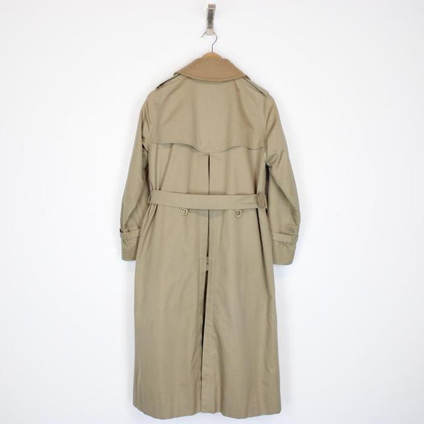 Vintage 90s Burberry Tan Brown Nova Check Double Breasted Belted Trench Coat