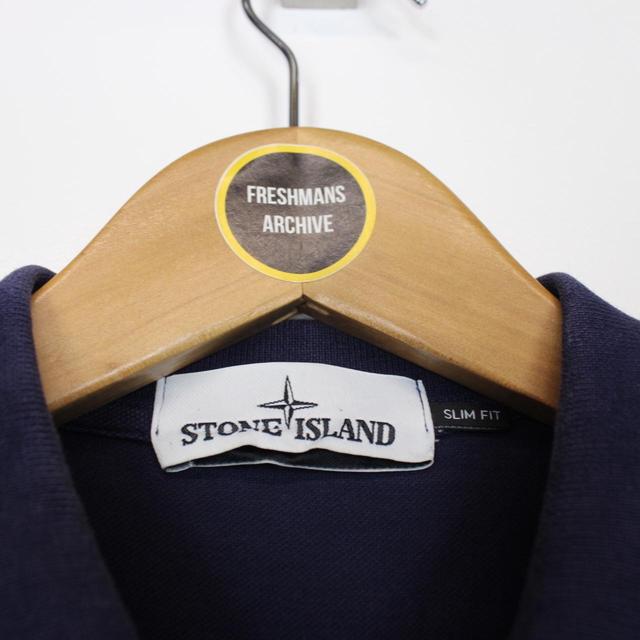 Stone Island Navy Blue and Orange Short Sleeve Polo Shirt