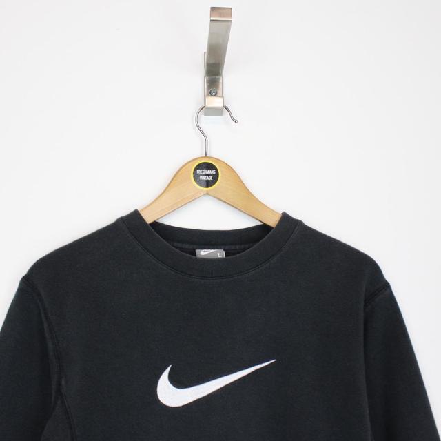 Vintage 00s Nike Black Central Swoosh Sweatshirt Jumper