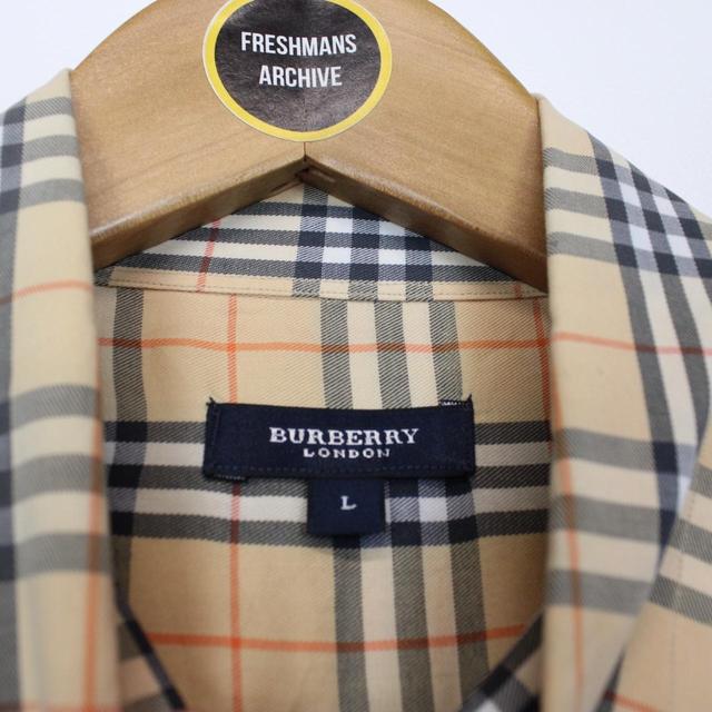 Vintage 00s Burberry London Beige Nova Check Long Sleeve Shirt