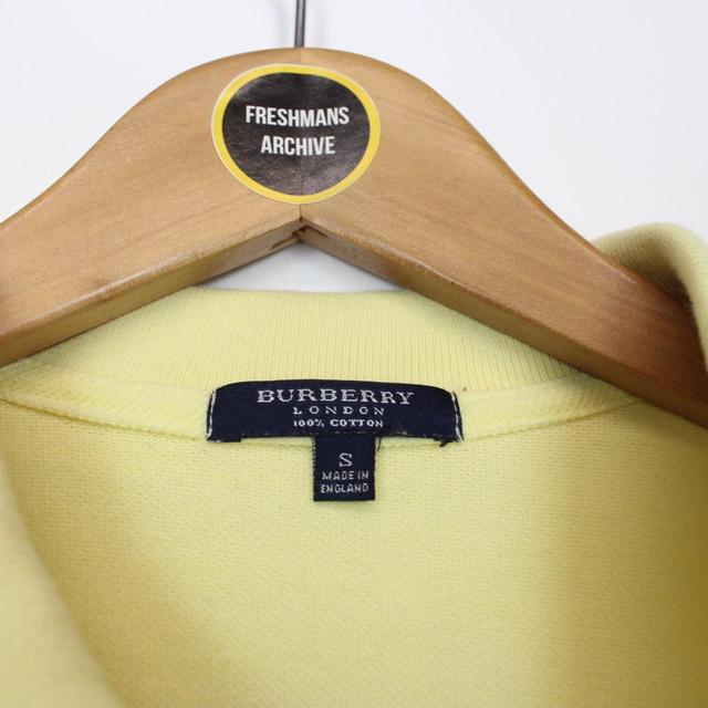 Vintage 00s Burberry London Yellow Nova Check Short Sleeve Polo Shirt