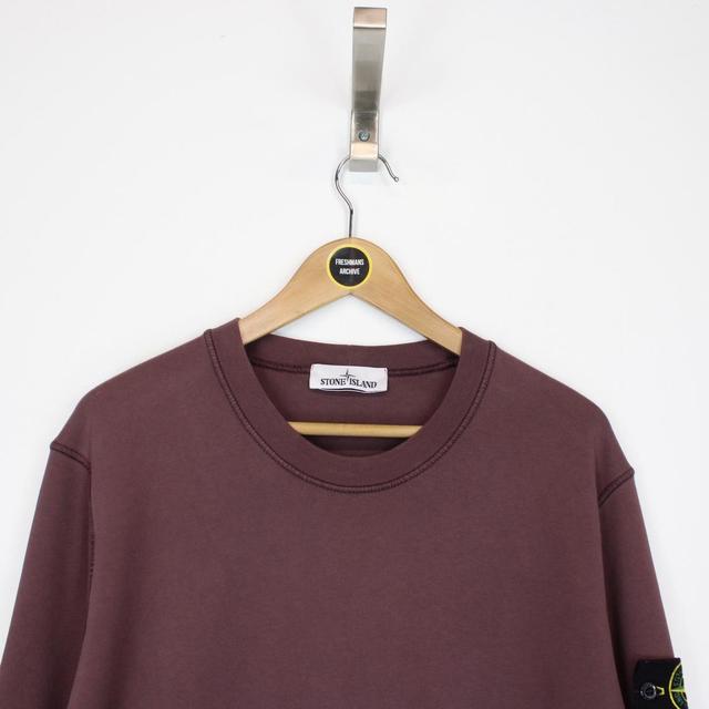 Stone Island SS 2021 Burgundy Cotton Sweatshirt Jumper