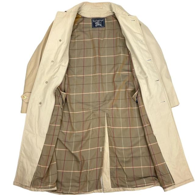 Vintage 90s Burberry Beige Nova Check Single Breasted Trench Coat