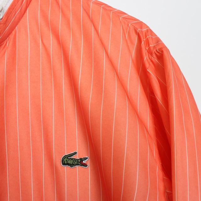 Vintage 90s Lacoste Chemise Orange and White Striped Jacket