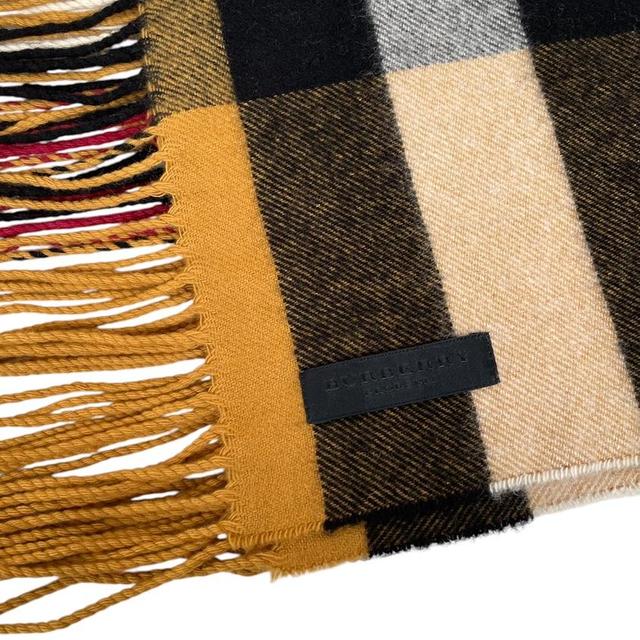 Burberry Prorsum Multicoloured Nova Check Cashmere Wool Fringe Scarf