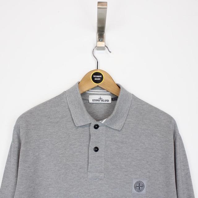 Stone Island SS 2017 Grey Long Sleeve Compass Polo Shirt