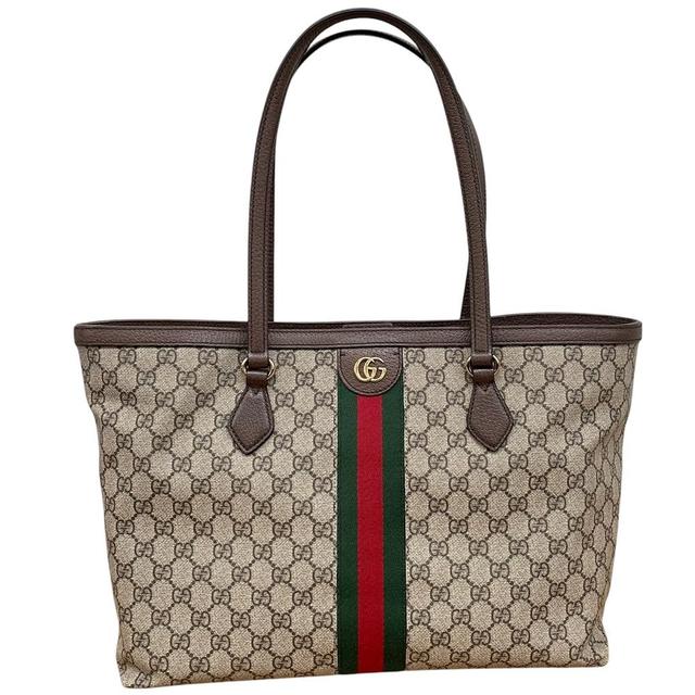 Gucci Ophidia GG Monogram Beige and Brown Medium Tote Bag