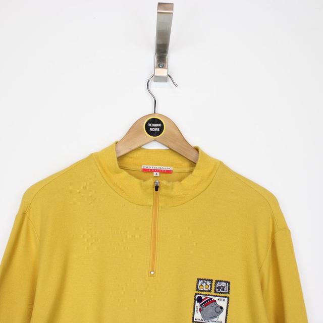 Vintage Jean-Charles de Castelbajac Yellow 1/4 Zip Sweatshirt Jumper