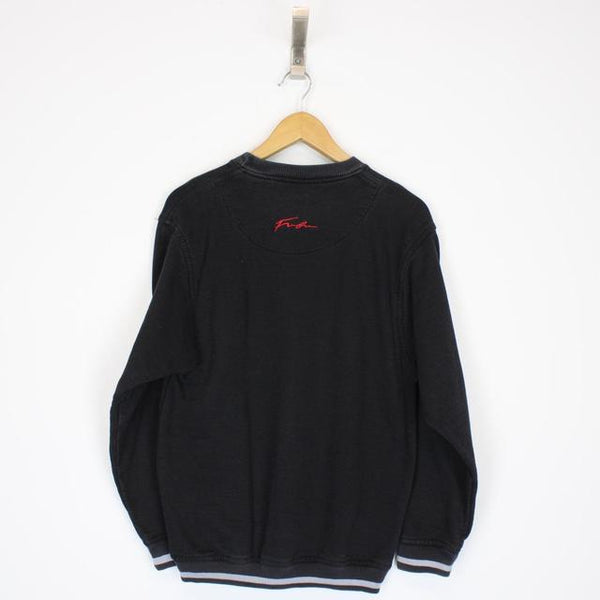 Vintage 90s Fubu Black and Red Spellout Sweatshirt Jumper