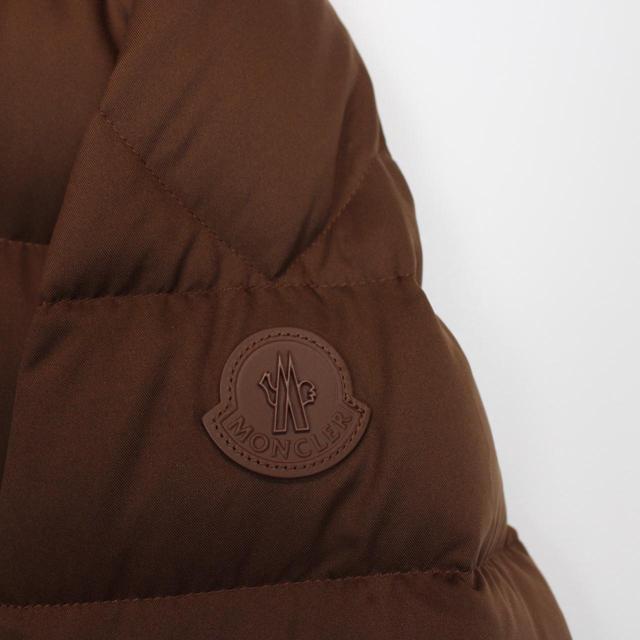 Moncler Lauriolle Brown Full Zip Hooded Short Down Jacket