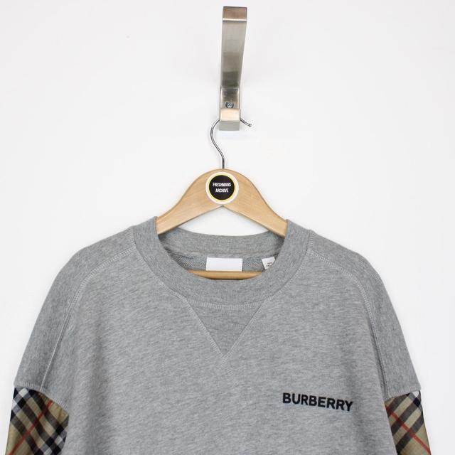 Burberry Grey and Tan Hamilton Nova Check Sweatshirt Jumper