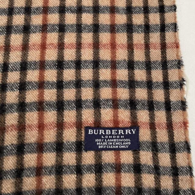 Vintage 90s Burberry Multicoloured Check Lambswool Scarf