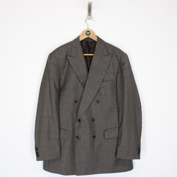 Burberry London Brown Checked Double Breasted Baker-S Blazer Jacket