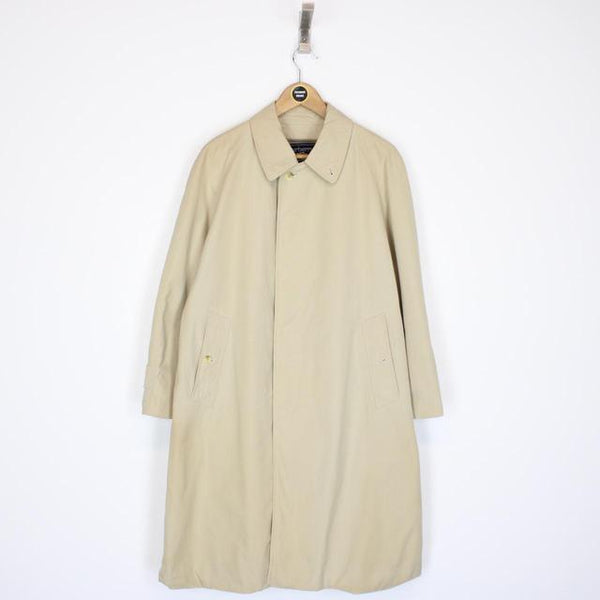 Vintage 90s Burberry Beige Nova Check Single Breasted Trench Coat