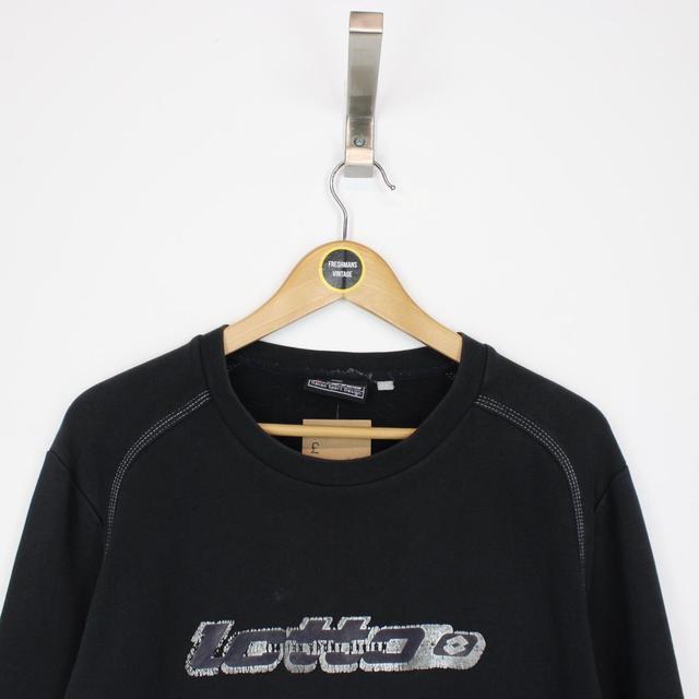 Vintage Lotto Black and White Crew Neck Spellout Sweatshirt Jumper