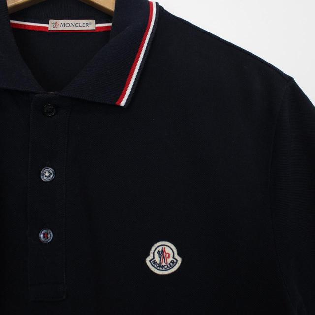 Moncler Maglia Manica Corta Navy Blue Short Sleeve Polo Shirt