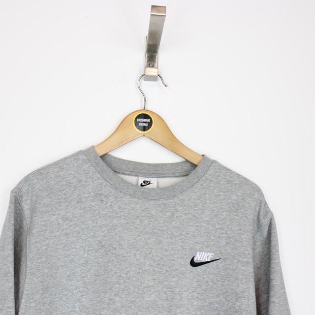 Nike Club Grey Crew Neck Spellout Sweatshirt Jumper