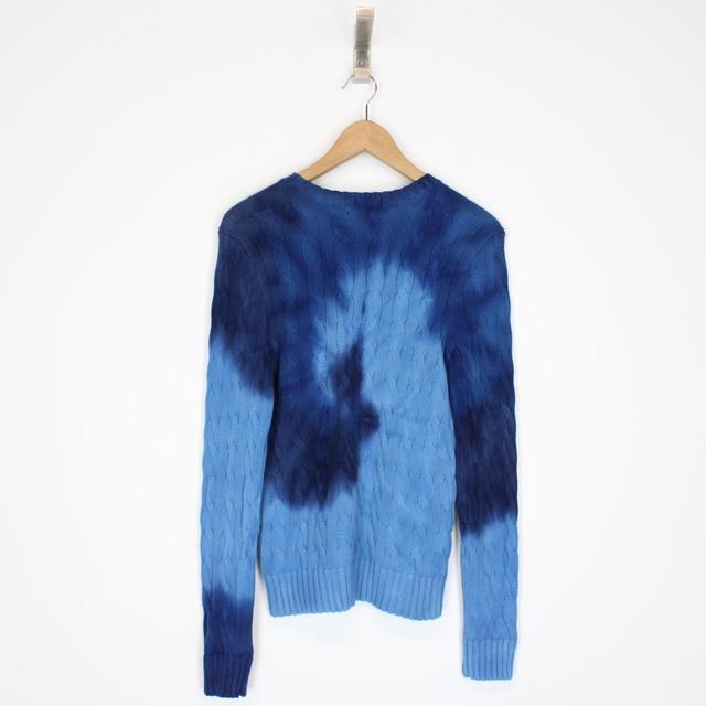 Polo Ralph Lauren Blue Tie Dye Cable Knit Jumper