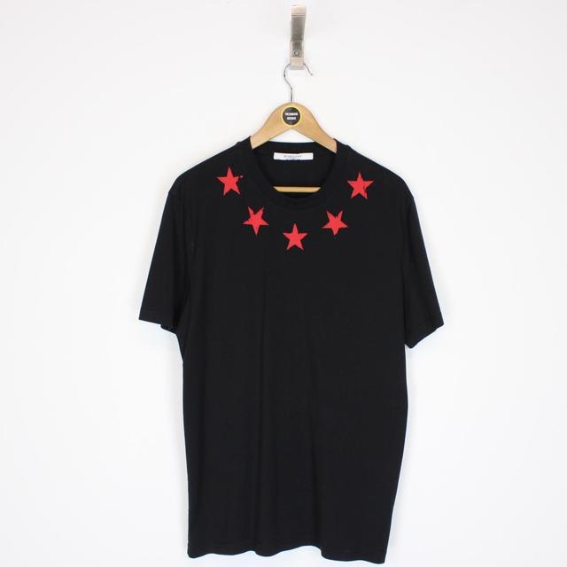 Givenchy Paris Black and Red Stars Print Short Sleeve T-Shirt