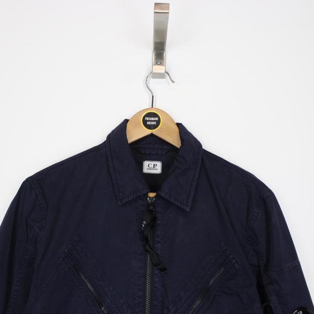 CP Company Navy Blue Full Zip Goggle Overshirt Jacket