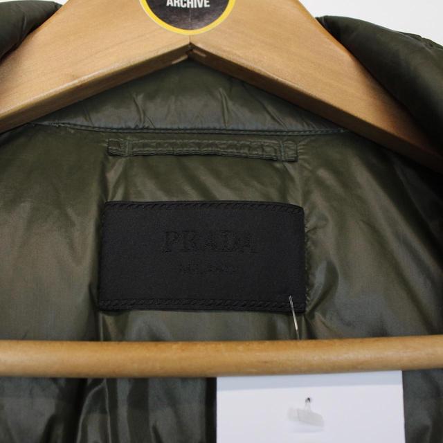 Prada Khaki Green Full Zip Nylon Down Gilet / Bodywarmer