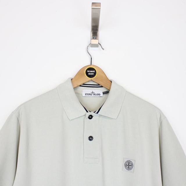 Stone Island AW 2017 Pale Green Short Sleeve Compass Polo Shirt