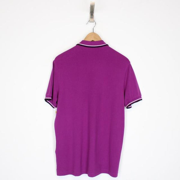 Prada Purple Short Sleeve Cotton Pique Polo Shirt