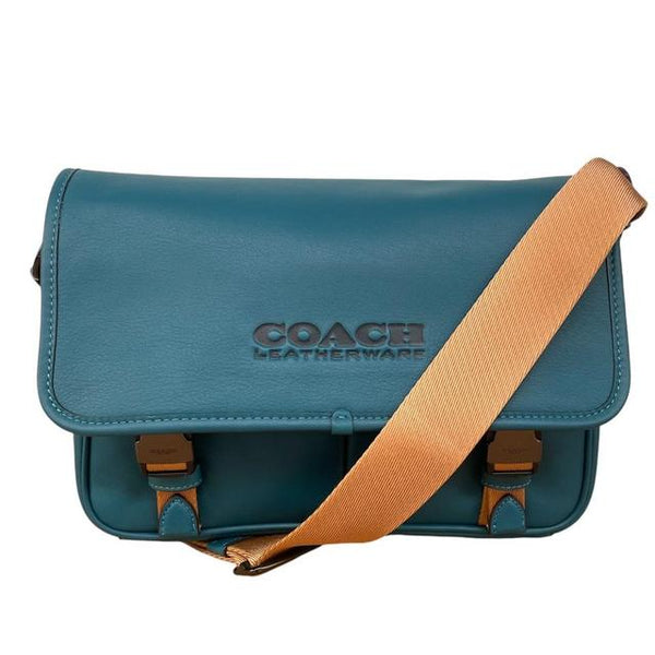 Coach Blue Restored League Leather Shoulder Messenger Bag