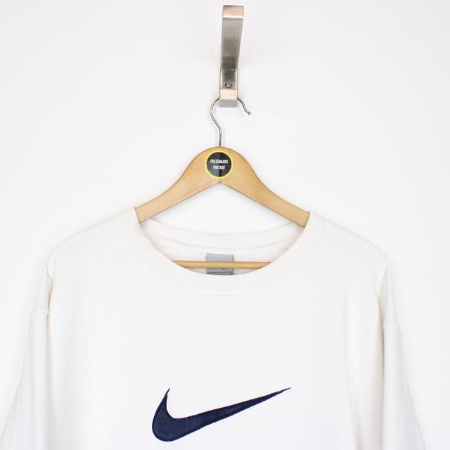 Vintage 00s Nike White Central Swoosh Sweatshirt Jumper