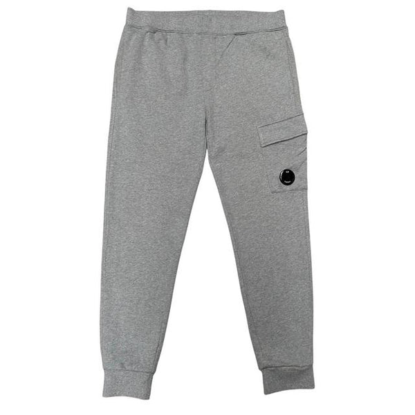 CP Company Grey Cotton Lens Tracksuit Bottoms / Joggers