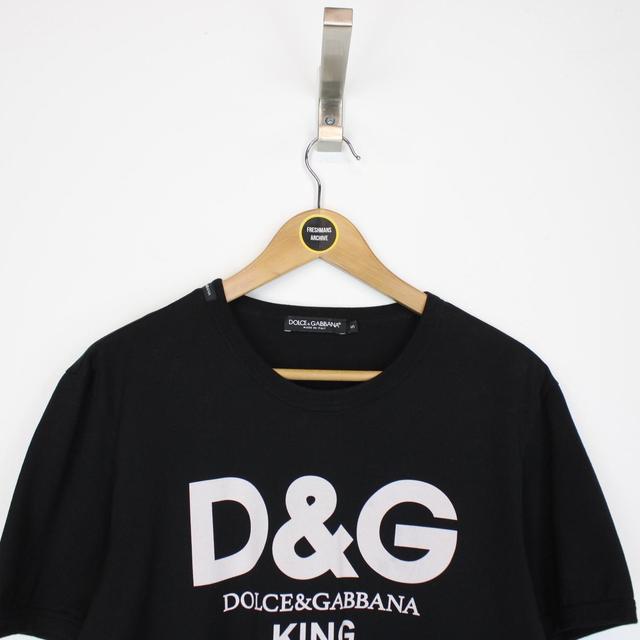 Dolce &amp; Gabbana Black and White King I Was There Short Sleeve T-Shirt