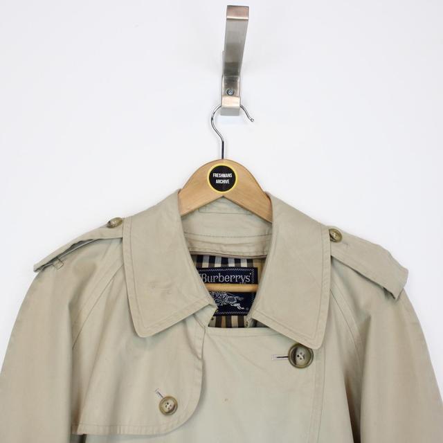 Vintage 90s Burberry Tan Brown Nova Check Double Breasted Trench Coat