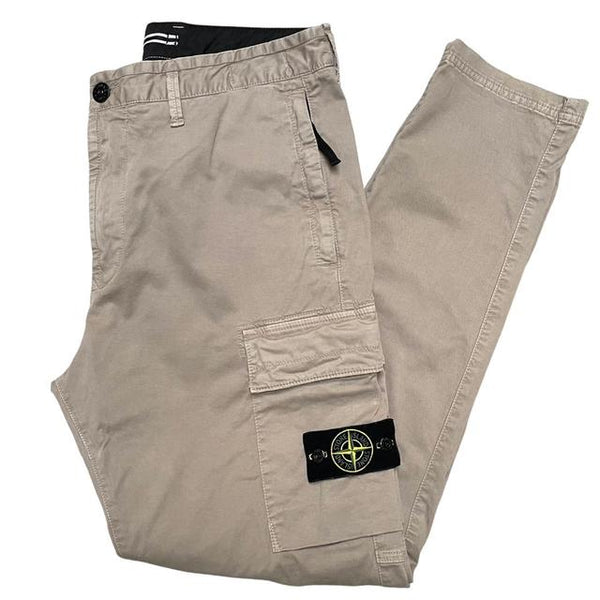 Stone Island Beige Slim Fit Cargo Trousers