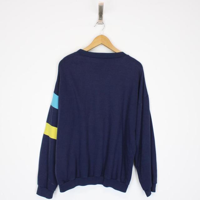 Vintage 90s Adidas Navy Blue Spellout Sweatshirt Jumper