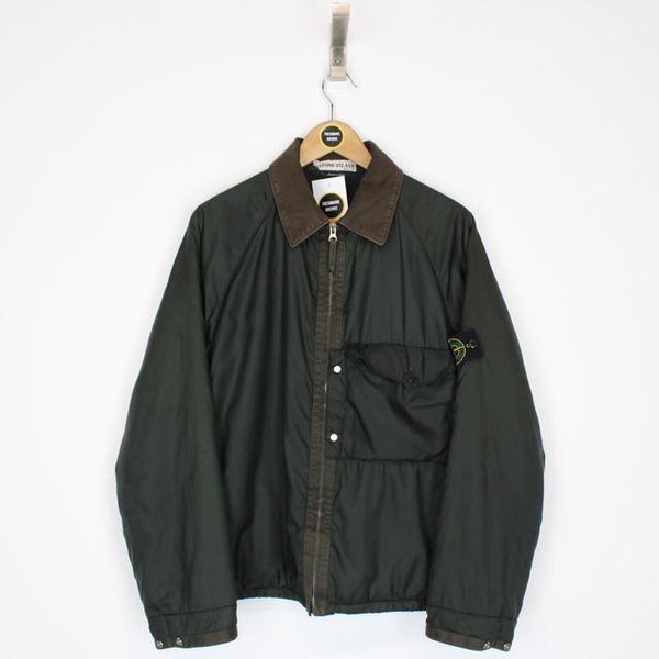 Vintage Stone Island AW 2000 Green Fleece Lined Nylon Jacket