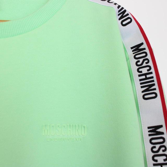 Moschino Underwear Green Tape Logo Arm Sweatshirt Jumper