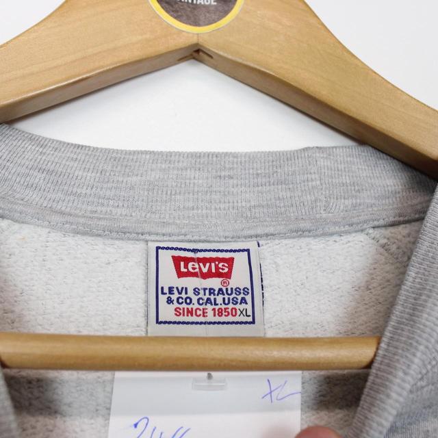 Vintage 90s Levis Grey Crew Neck Spellout Sweatshirt Jumper