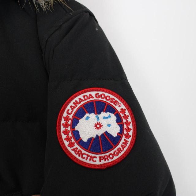 Canada Goose Black Wyndham Parka Down Jacket with Fur Trim