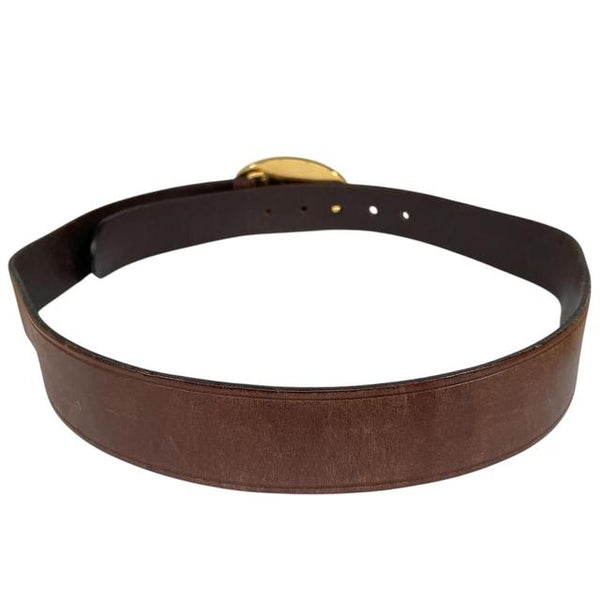 Prada Brown and Gold Leather Belt