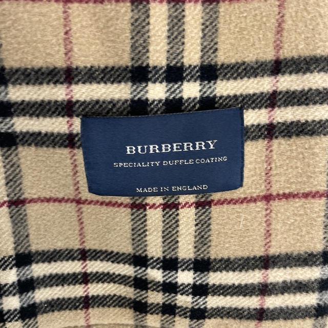 Vintage 00s Burberry Tan Brown Nova Check Lined Wool Duffle Coat