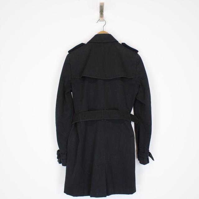 Burberry London Black Nova Check Double Breasted Belted Trench Coat