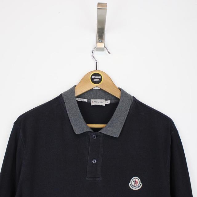 Moncler Maglia Manica Lunga Black and Grey Long Sleeve Polo Shirt