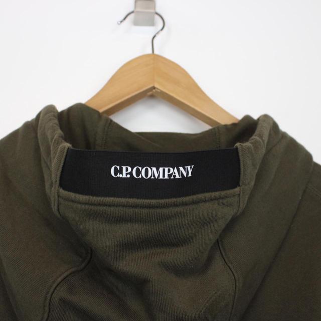 CP Company Khaki Green Cotton Goggle Hoodie Jumper