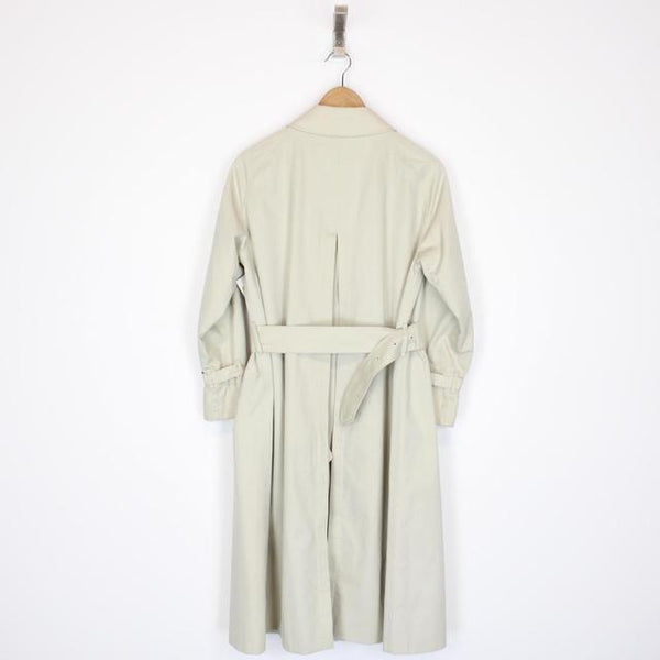 Vintage 90s Burberry Beige Nova Check Double Breasted Belted Trench Coat