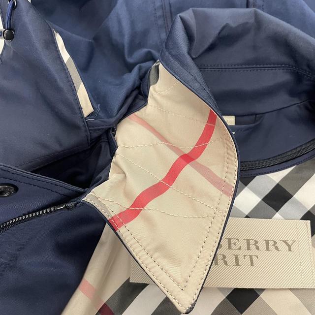 Burberry Brit Navy Blue Nova Check Coat with Removable Wool Lining