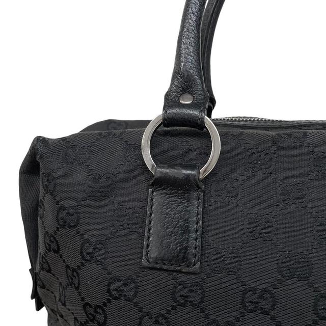 Gucci Black GG Monogram Canvas and Leather Boston Bag