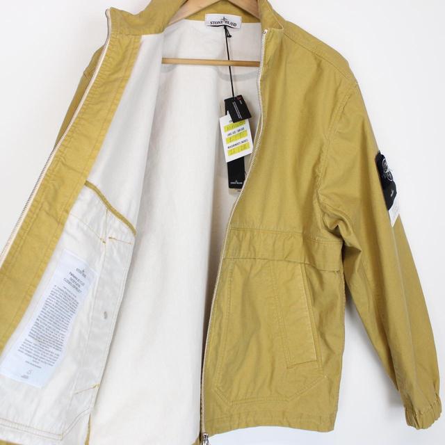 Stone Island AW 2024 Mustard Yellow Full Zip Panama Recycled Oxide Plating