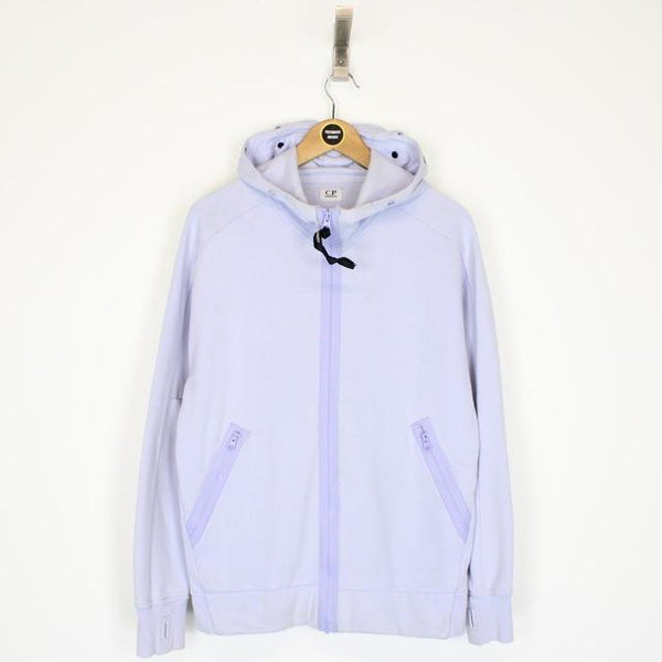 CP Company Lilac Purple Cotton Full Zip Goggle Hoodie Jumper