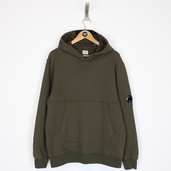 CP Company Khaki Green Cotton Goggle Hoodie Jumper